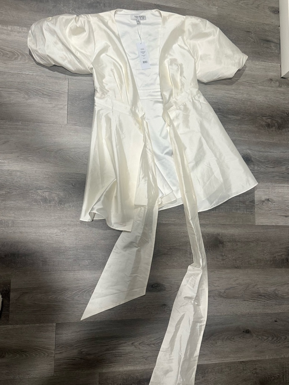 Ever New Cream Satin Tie-Front Blouse